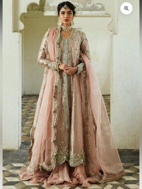 Zainab Zulfiqar formal lehnga with long shirt